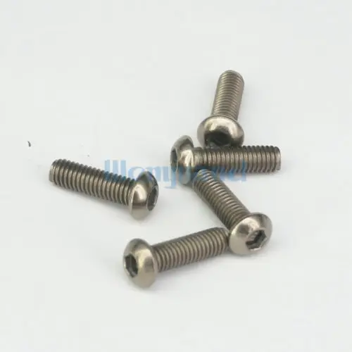 

20pcs M6x1 Length 10/12/16/20/25/30/35/40/45/50/60mm GR2 TA2 Pure Titanium Hex Socket Dome Cap Screw Bolt Anti Acid Corrosion