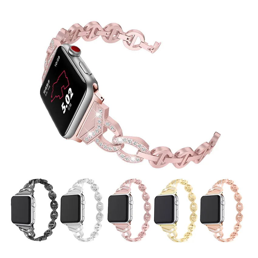 Ремешок для наручных часов из нержавеющей стали apple Watch серии 1/2/3/4 ремешок