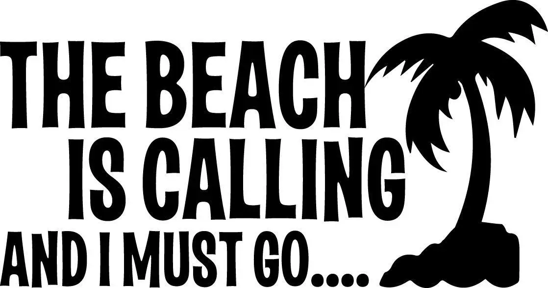 Пляж звонит я должен идти Наклейка на окно бампер океан жизни бум пальмы наклейки