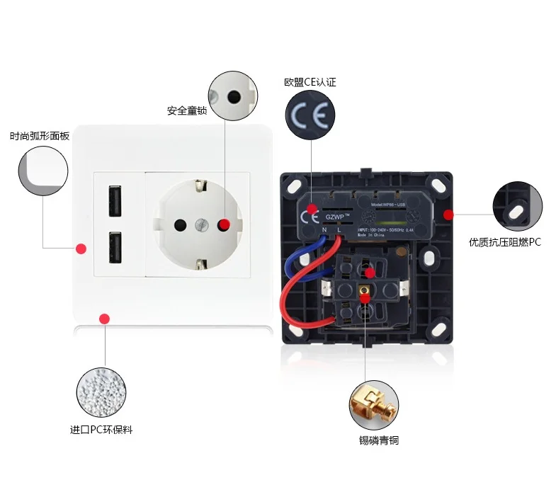 Сенсорный выключатель 2100 мАч Homekit настенное зарядное устройство адаптер розетка