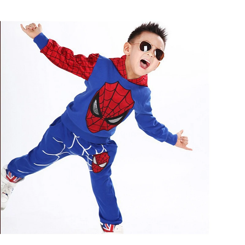 2017 New Winter Autumn Trolls Boy Children's Clothing Coat Spiderman Costume Batman Suit Kids Children Pullover pjmask Set |