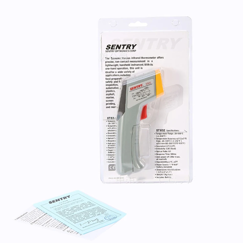 ST-632 Economic Infrared Thermometer Handheld Laser Temperature Measuring Gun Industrial Object Sight Switchable | Инструменты