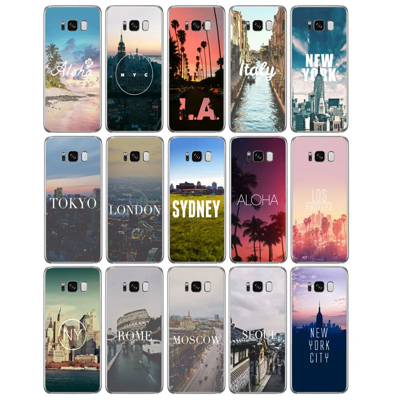 DREAMFOX N221 текст город Мягкий ТПУ силиконовый чехол для samsung Galaxy Note S 3 4 5 6 7 8 9 Edge Plus Grand