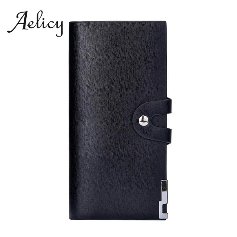 Aelicy Brand Luxury Leather Long Wallet Solid Card Holder Money Bag Change Purse Coin for Men Boys Hasp Clutch | Багаж и сумки