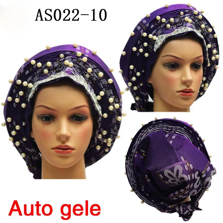 Новейшая Свадебная шляпка ASO OKE головной галстук золотой нигерийский уже сделанный модный головной убор для вечеринок для свадебной вечеринки тюрбан для женщин