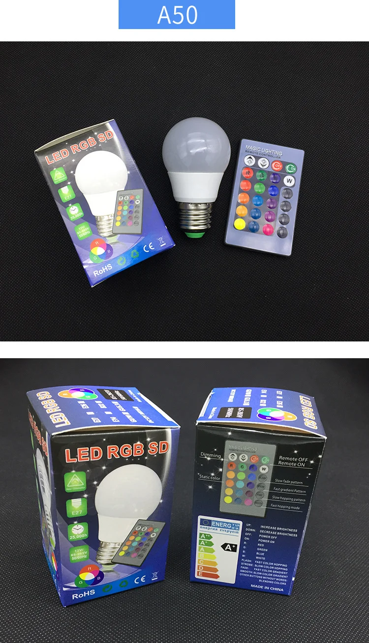 85-265V E27 RGB светодиодный лампы 4/7/10/15 Вт 16 Цвета Magic светодиодный Ночной светильник Настенный светильник с регулируемой яркостью, сценический светильник/24key Дистанционное Управление праздник