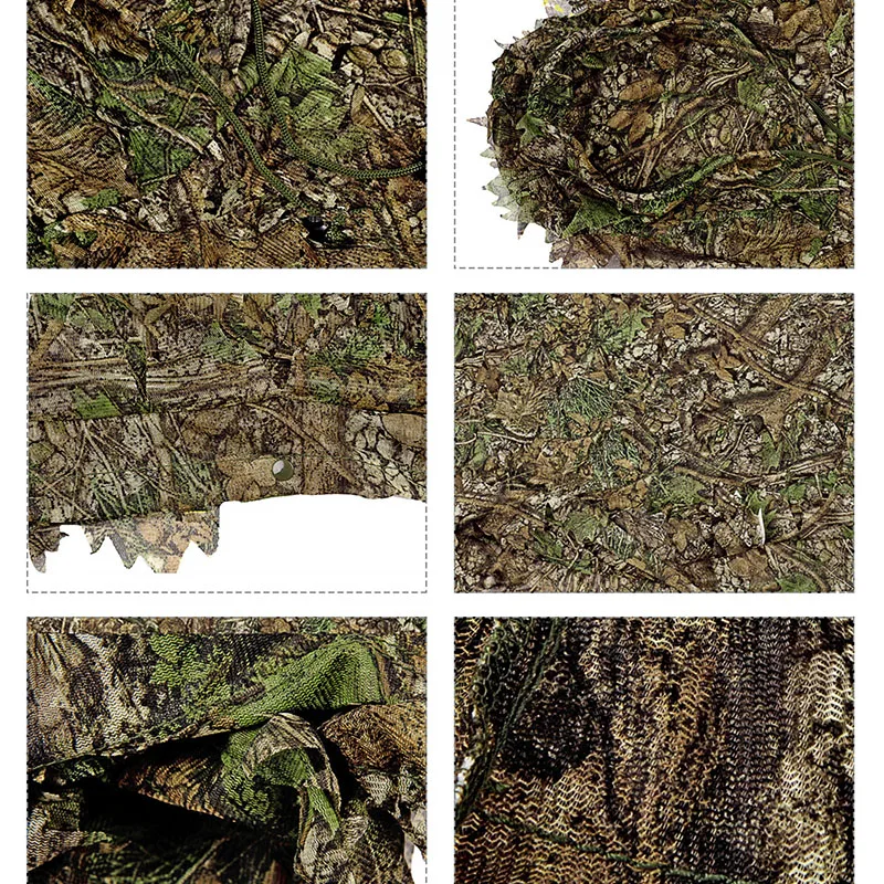 Открытый Camo маскировочный костюм 3D листовые камуфляж Костюмы джунгли Лесной