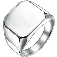 hot fashionsignet simple titanium pinky biker classic steel 7 14 stainless ring size plain mens thumb three colors