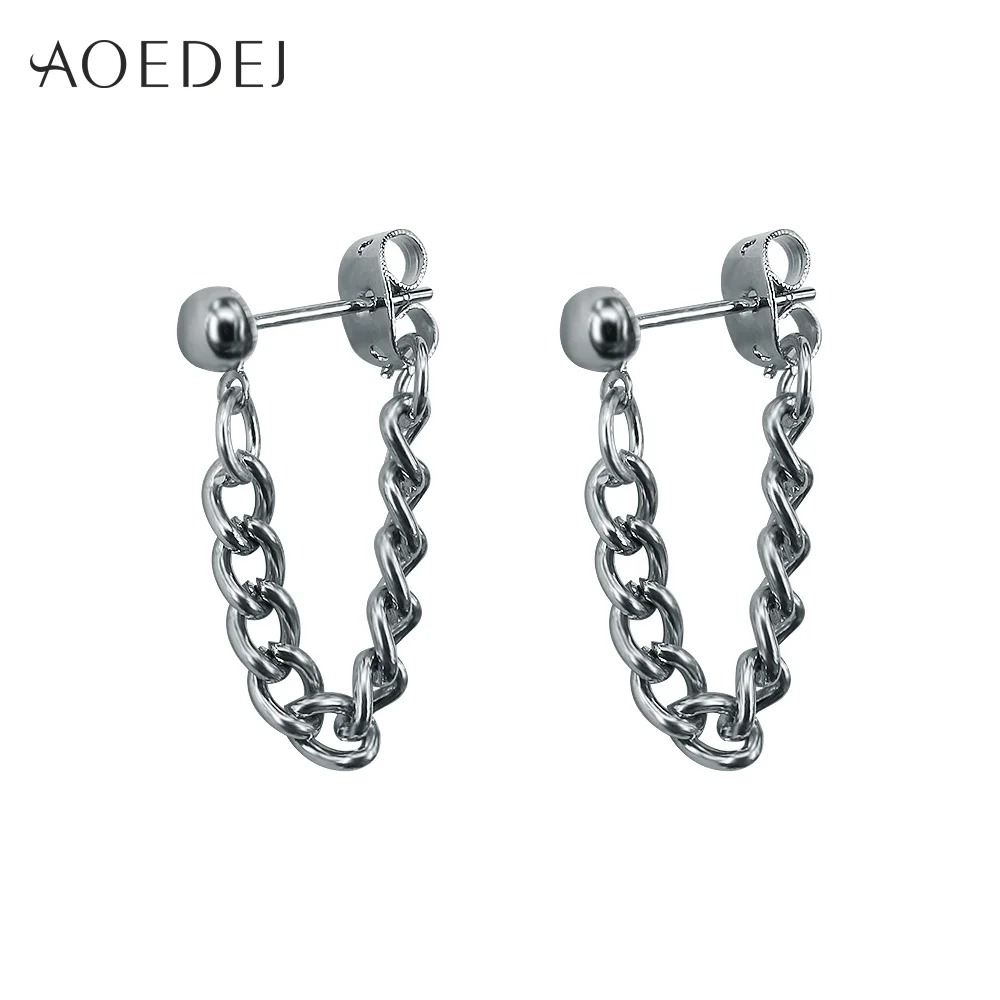 

AOEDEJ Stud Earrings Men 2018 Tassel Earrings For Men Womens Vintage Earring Fashion Jewelry Biker Punk Earrings Studs