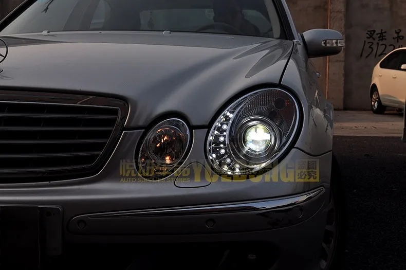 Высококачественный чехол для автомобиля для Benz W211 E240 E200 E280 фары светодиодный DRL Объектив двойной луч HID Xenon