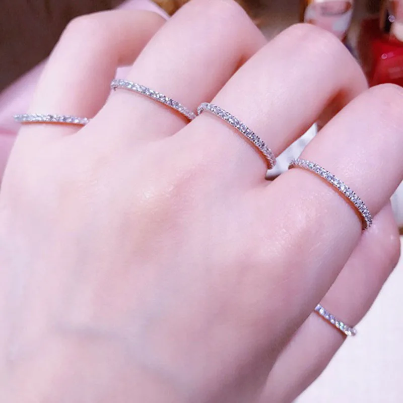 Серебряное кольцо для женщин, блестящий маленький Фианит, кольцо на палец, ювелирное украшение, подарок, Прямая поставка, Новинка
