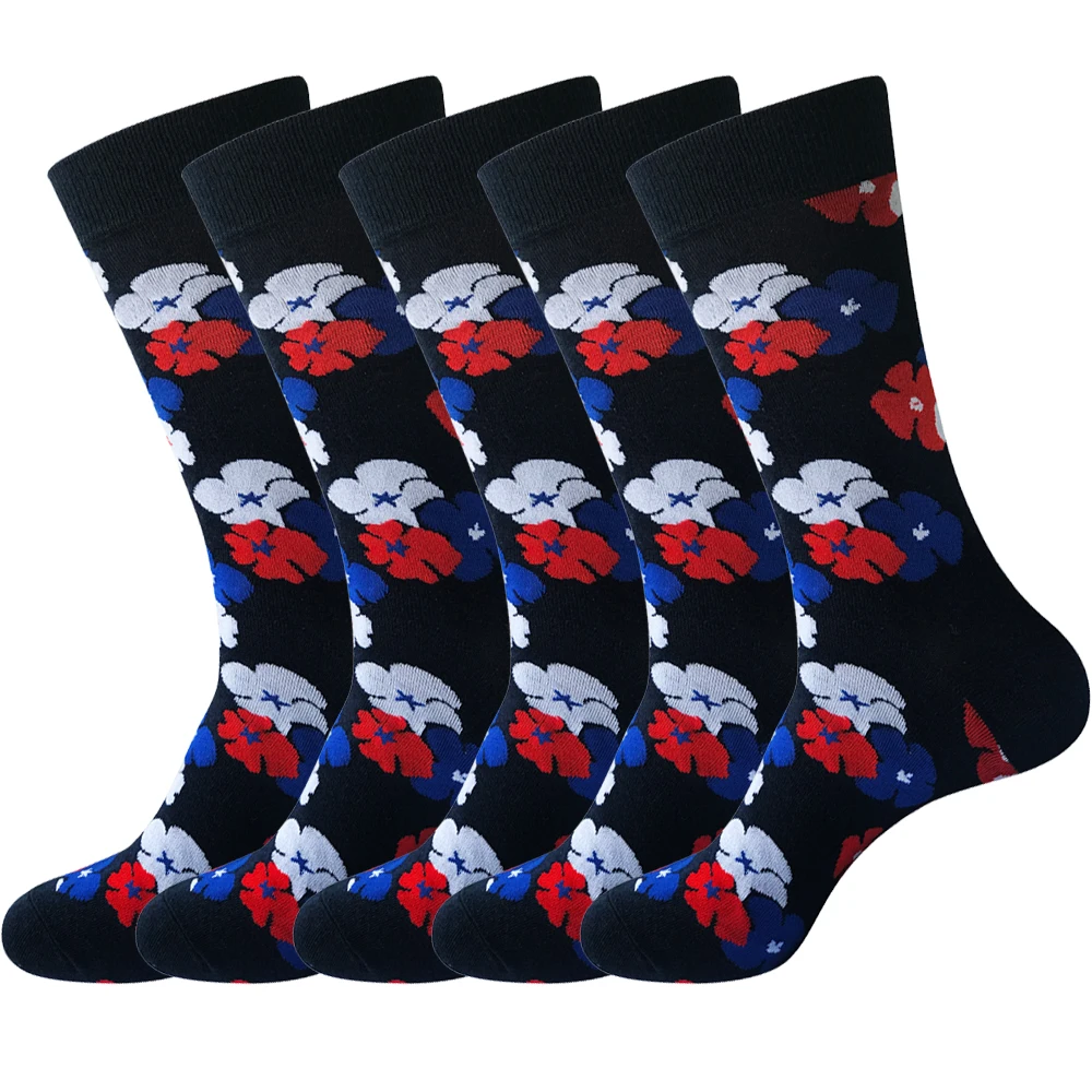 

KELV 1 Pair High Quality Professional Brand Cycling Sport Socks Protect Feet Breathable Wicking Happy Socks Flower Art Socks