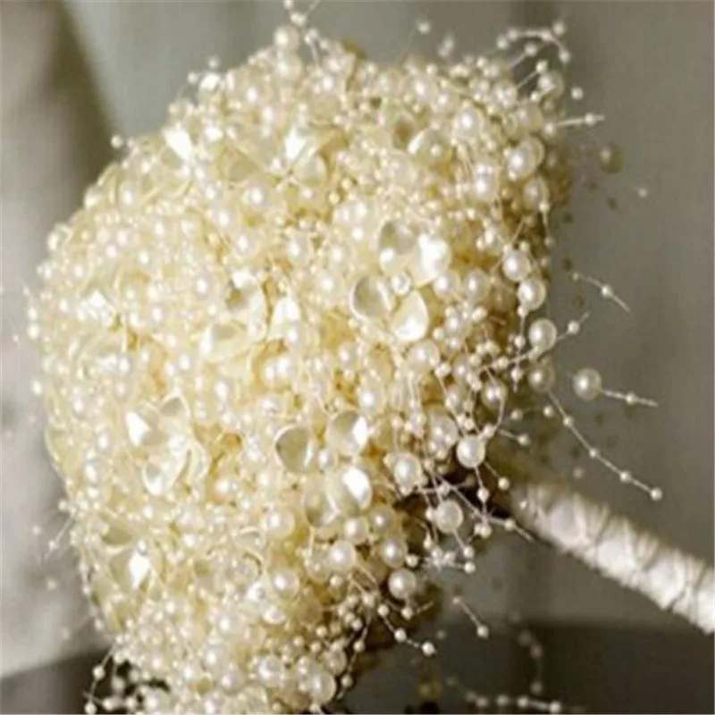 5 метров леска искусственная цепочка с жемчужными бусинами гирлянда цветы