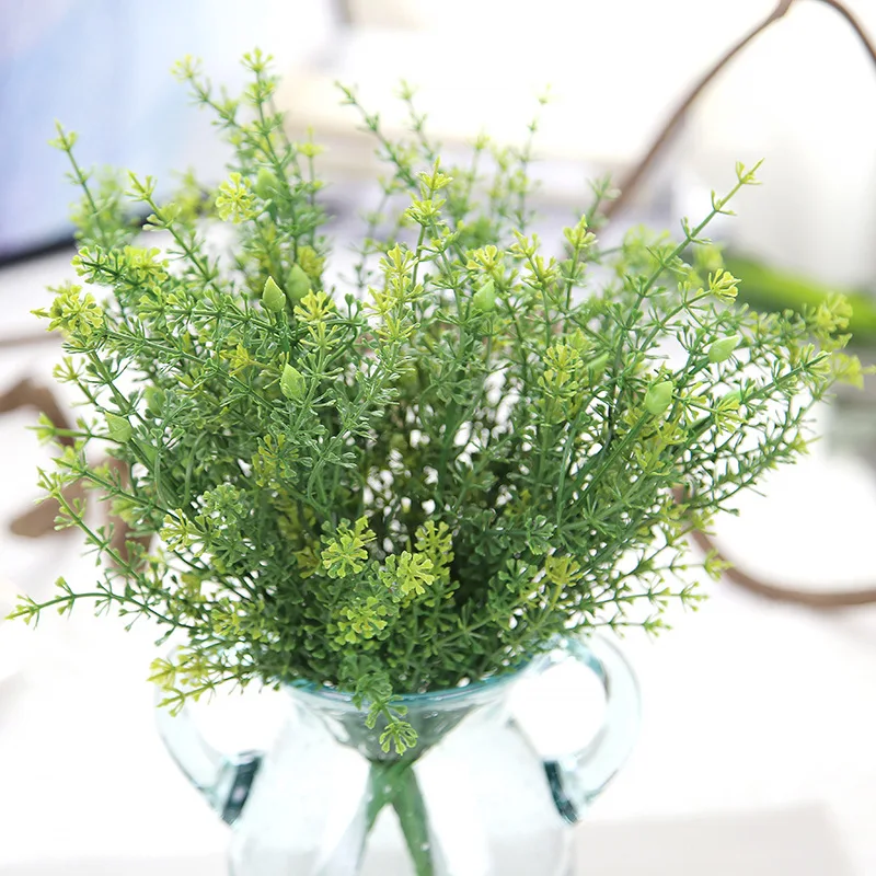 Горячая продажа зеленая трава искусственные растения для пластиковых цветов