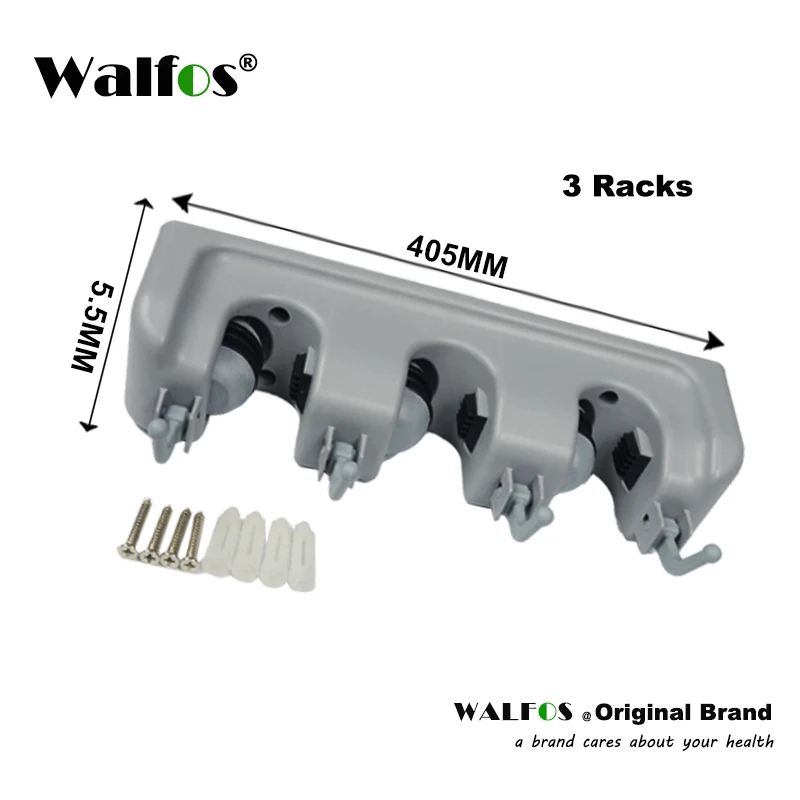 WALFOS 3 racks Кухонный Органайзер настенный держатель для кухонной полки для швабры щетка метла вешалка для швабры Органайзер тоже - Цвет: WALFOS 3 racks
