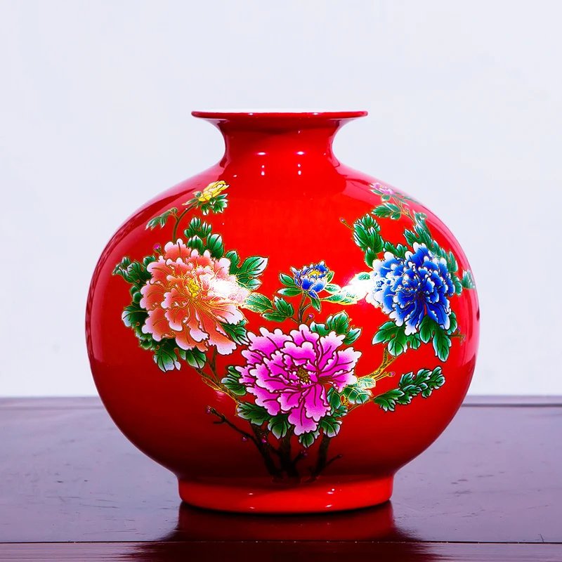 Керамический ваза Гранатовый цветок Jingdezhen для декора дома в китайском стиле.