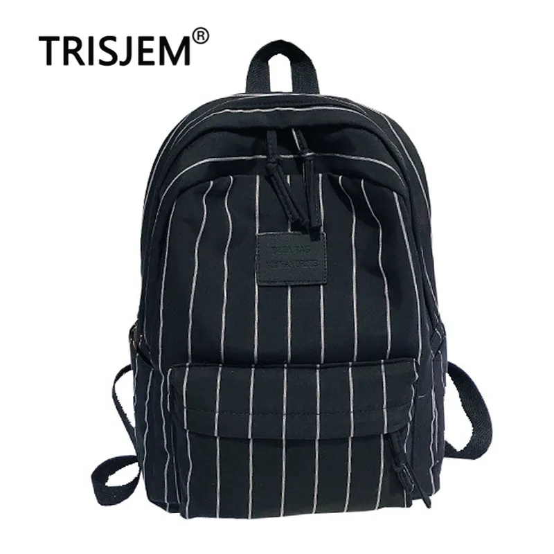 Модный рюкзак в полоску для путешествий высококачественная искусственная кожа