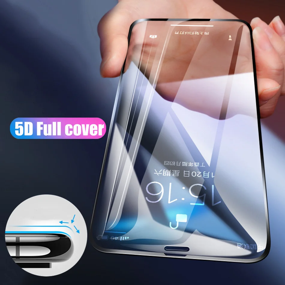 5D обновление Защитная стеклянная пленка для huawei P smart высокого качества клей
