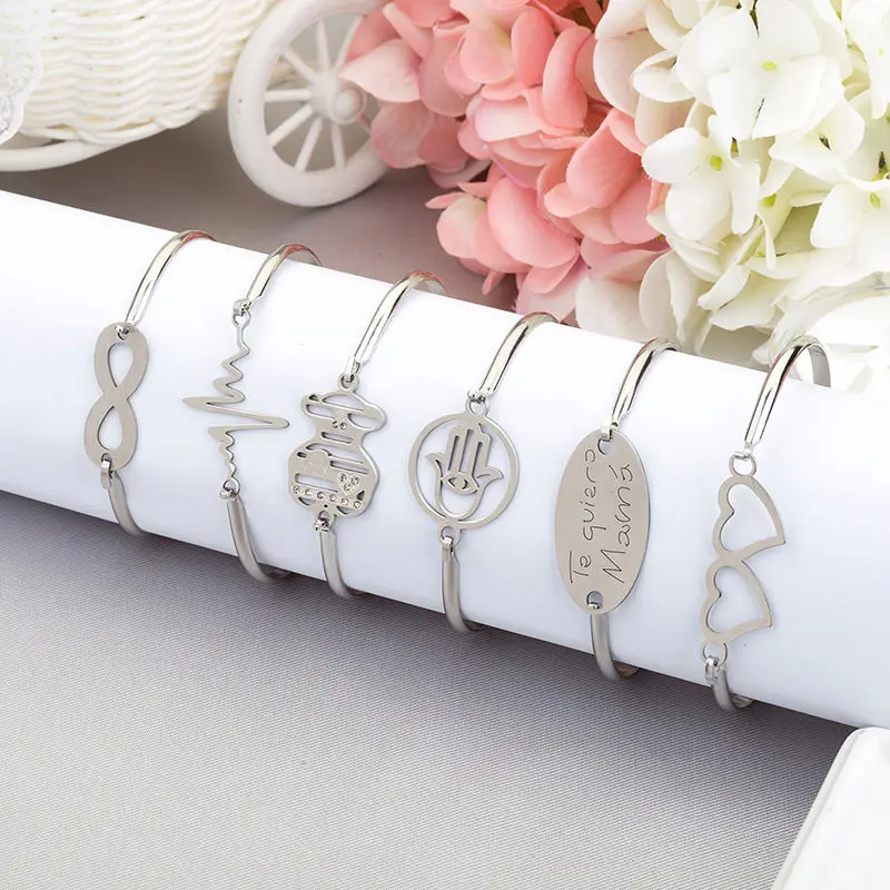 1 шт. модные браслеты из нержавеющей стали с символом бесконечности и