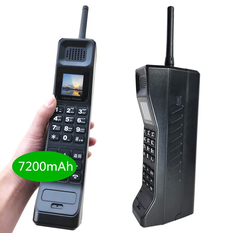 Ceny 2021 Nowy Prawdziwy 7200mAh Powerbank Super Duży Telefon Komórkowy Luksusowy Retro Telefon Głośny Dźwięk Odtwarzacz Muzyczny Tryb Gotowości Dual SIM Heavy