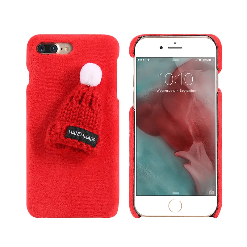 Чехол KISS Hat ручной работы пушистый чехол для iPhone X 5S SE 8 7 6S 6 Plus X XS Max XR милый Меховой чехол для телефона для iPhone 6 6S 7 8 Plus - Цвет: Red