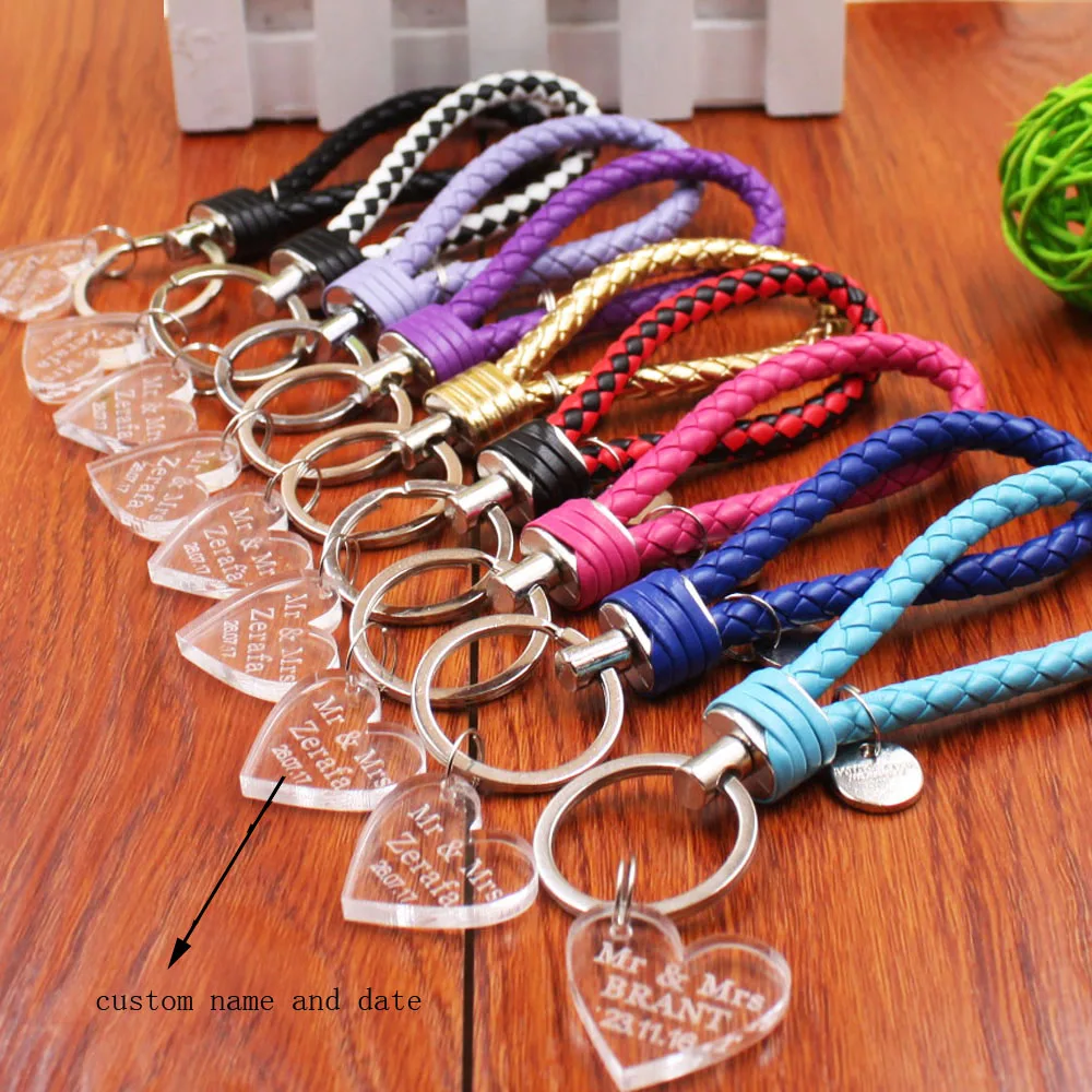 Прозрачный персонализированный брелок с лазерной гравировкой для ключей Love Heart