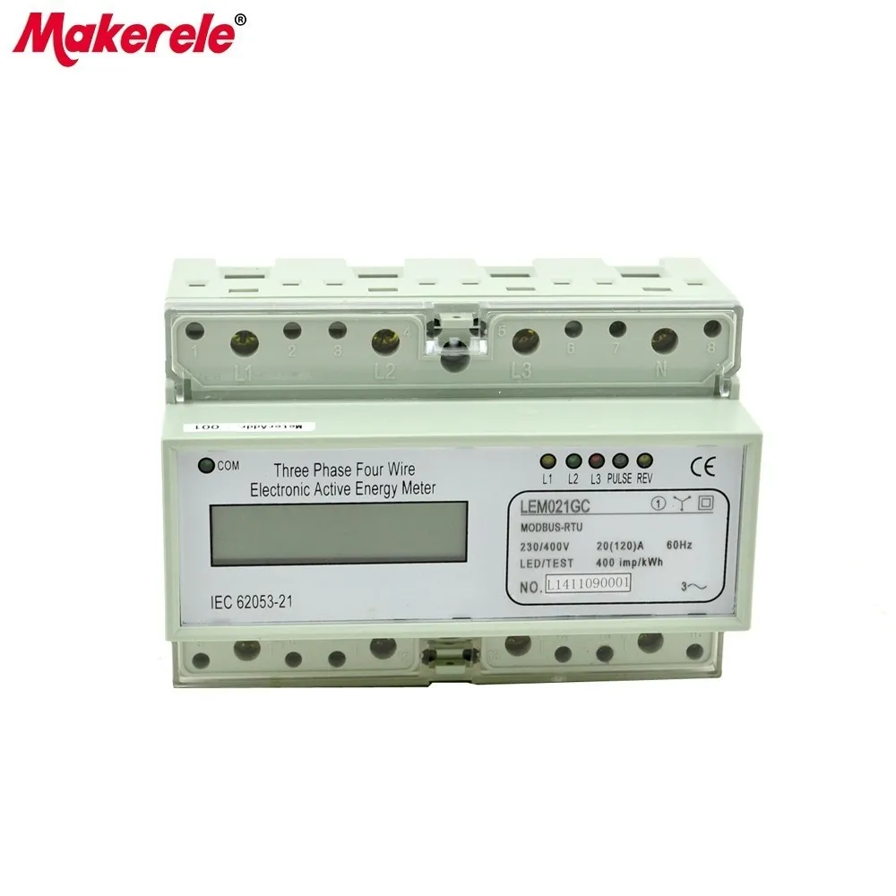 Modbus RTU Din Rail MK LEM021GC портативный цифровой ЖК трехфазный измеритель энергии|phase energy