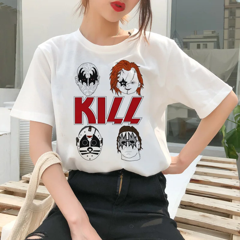 Chucky футболка ужас женский топ уличная футболка ulzzang Футболка Модные женские рубашки femme Футболка Одежда - Цвет: 2492