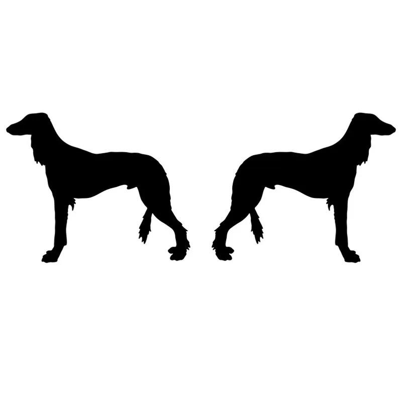 

12.7*4.9CM 1Pair Saluki Dog (Left & Right) Car Window Stickers Vinyl Decal Car Styling Accessories Black/Silver S1-0748