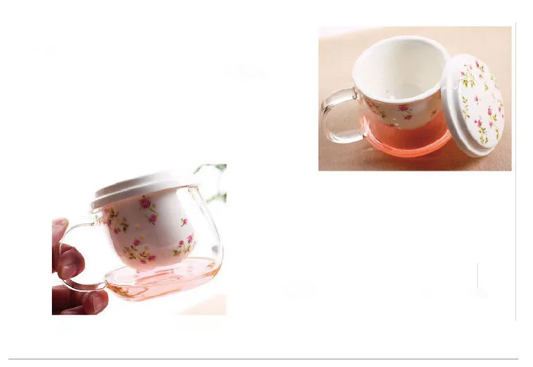 1 шт. термостойкий стеклянный чайник керамика со съемным фарфоровым заварным