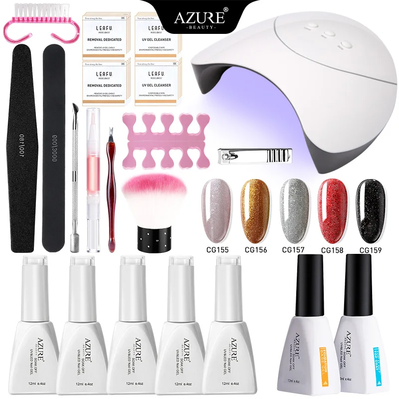 Azure beauty 19 шт./лот набор гелей для ногтей Полупостоянный светодиодный гель