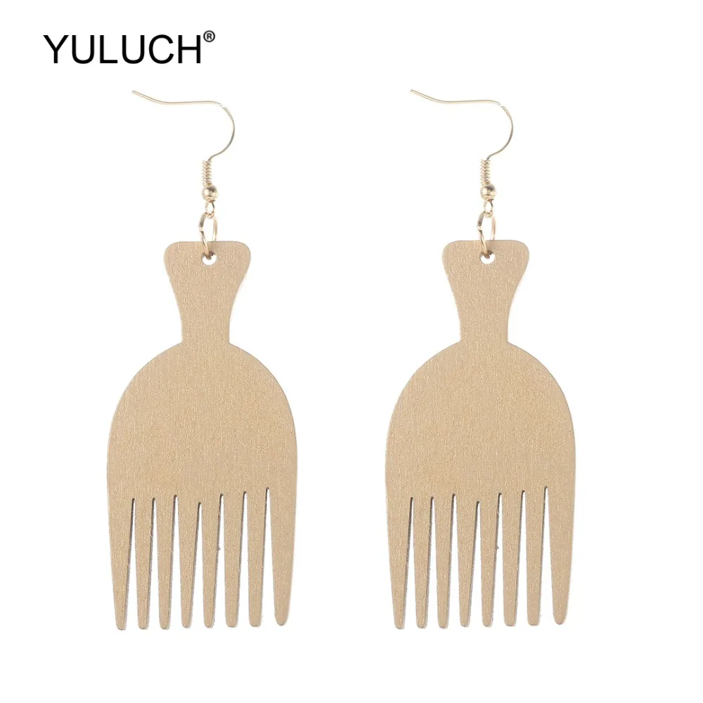 

YULUCH, новый дизайн, модные массивные деревянные серьги-подвески в форме гребня для женщин, женские ювелирные изделия, аксессуары, подарки Веч...