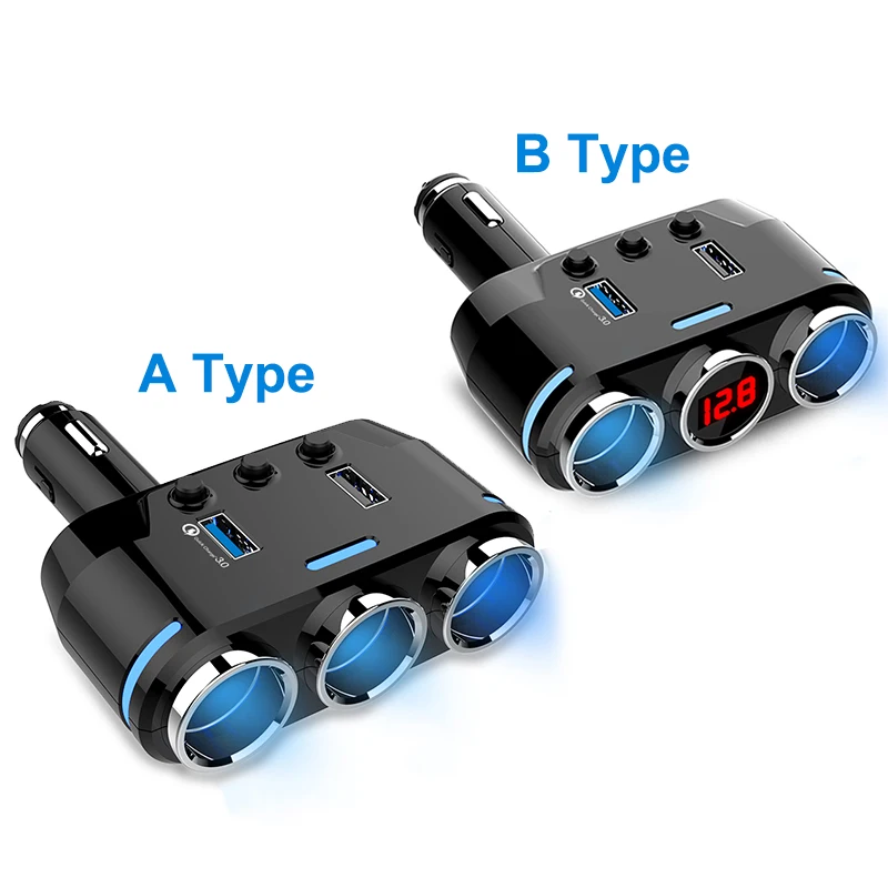 Автомобильный прикуриватель Быстрая зарядка 3 0 USB Быстрый Разветвитель 12 В