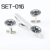 novelty interesting tie clips cufflinks set can be mixed free shipping set 016marvels agents of shield superhero series