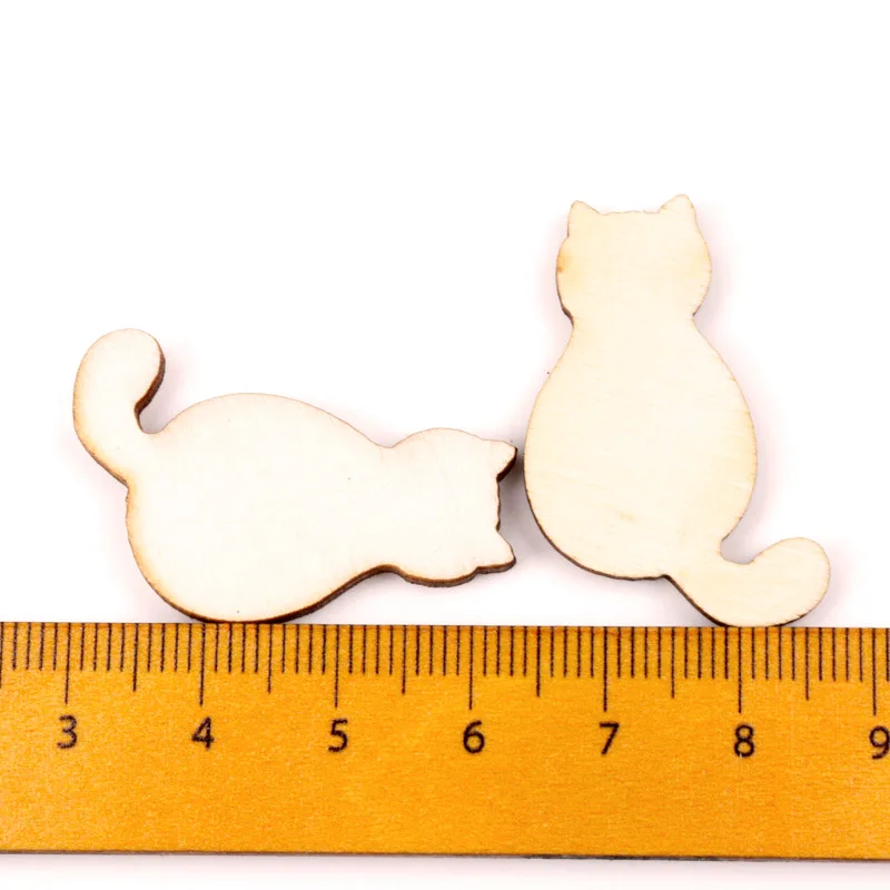23x35mm 30pcs Natural Cat Pattern Wooden Scrapbooking Art Collection Craft For Handmade Accessory Sewing Home | Дом и сад