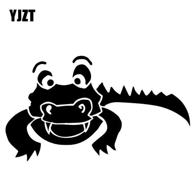 YJZT 15 9 см * 2 мультяшный крокодил узор Декор бампер Автомобильная Наклейка