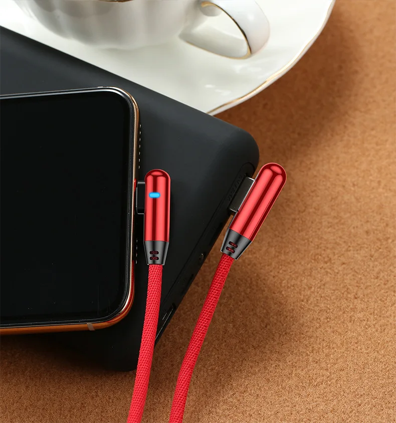 90 градусов type-C кабель для huawei P30 mate 20 P20 Pro умный светодиодный светильник USB C зарядное устройство для Xiaomi MINI 9 Redmi Note 7 телефонный кабель