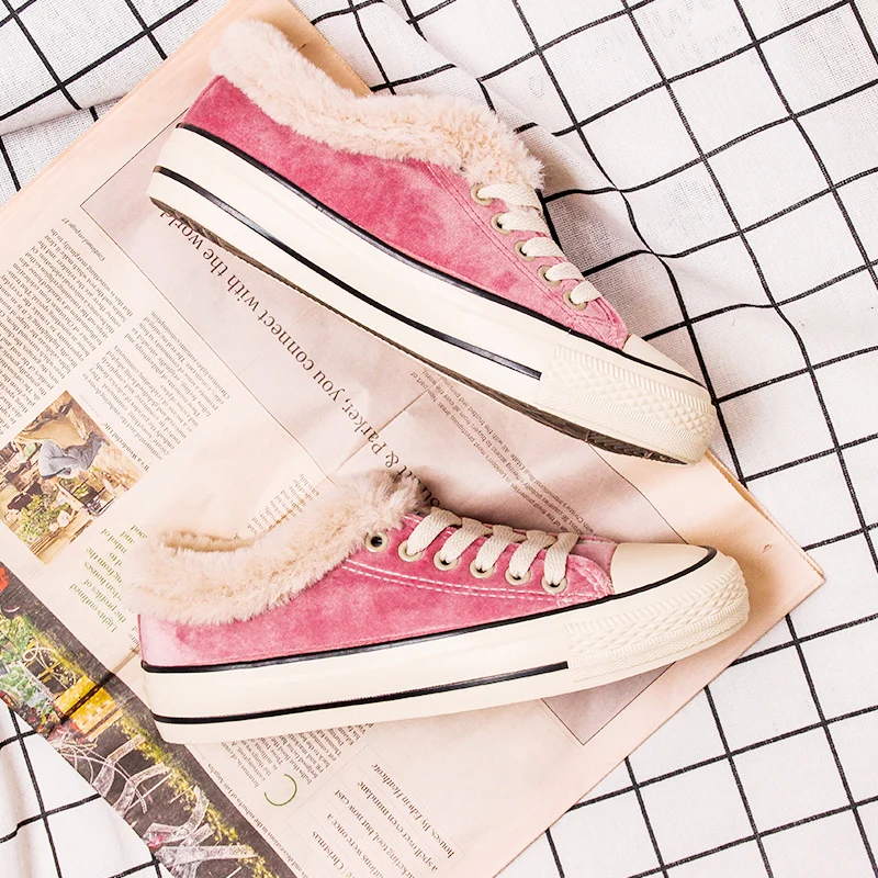 Новинка сезон осень-зима Женская парусиновая обувь однотонные повседневные