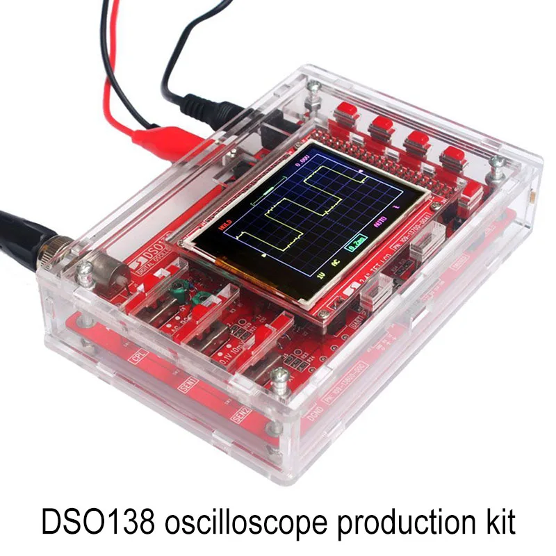Роман DSO138 цифровой осциллограф DIY Kit STM32 тестер с акриловый чехол доставка |