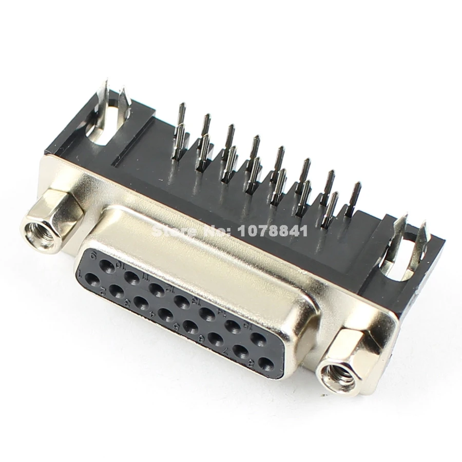 10 шт. D SUB под прямым углом 15 полый штифт разъем PCB 2 ряда DB15F|l connector|row pin |