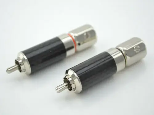 4 шт. высококачественный аудиоразъем rca из углеродного волокна с родиевым