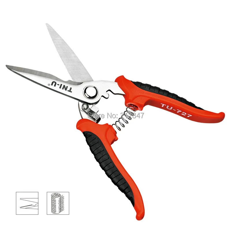 

Lockable One Side Razor Teeth Blade Wire Cutting Plier Red Black