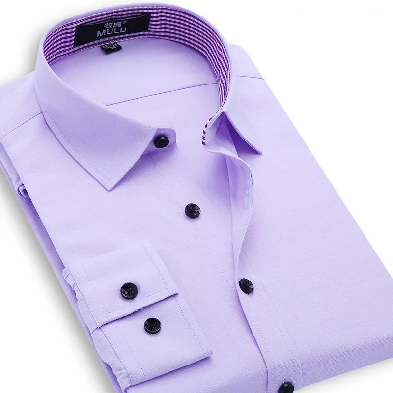 Мужские классические деловые рубашки в клетку с воротником простые ткани