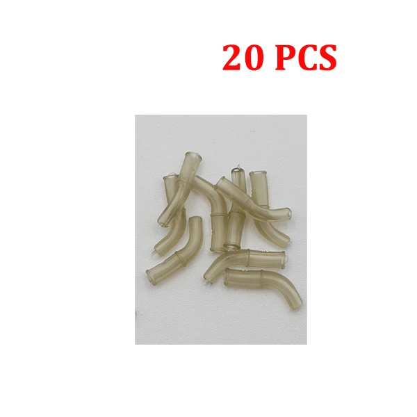 20Pcs 20 шт. линейный позиционер для волос оснастка, снаряжение для ловли карпа, аксессуары для ловли карпа, рукав-крючок, мягкий резиновый локоть, анти-запутывание рыболовных инструментов - Цвет: 20Pcs