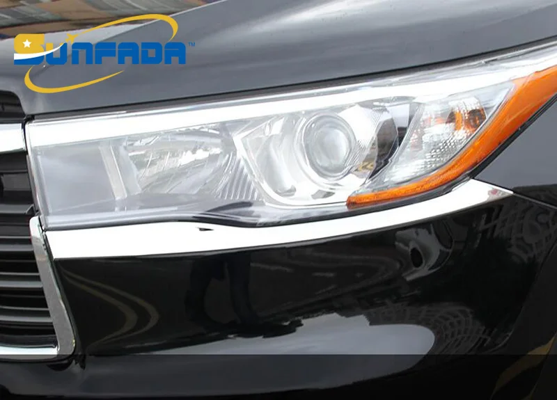SUNFADA ABS Chrome Front&ampRear Headlights Decoration Eyelid/Eyebrow Trim Car-covers For TOYOTA HIGHLANDER 2015 2016 2017 | Автомобили и