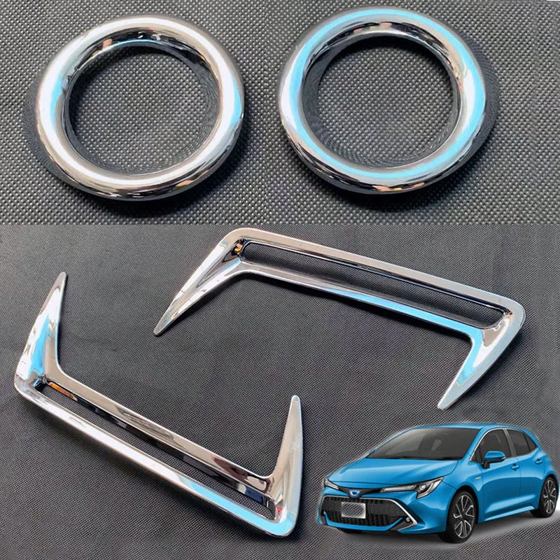 Для Toyota Corolla Sport Hatchback Hatch Хром Передний Задний ОТРАЖАТЕЛЬ противотуманная фара Крышка лампы наклейка украшение отделка 4 шт