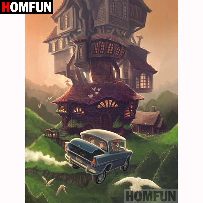 Алмазная 5d вышивка HOMFUN A18690 картина Автомобильный дом с полными