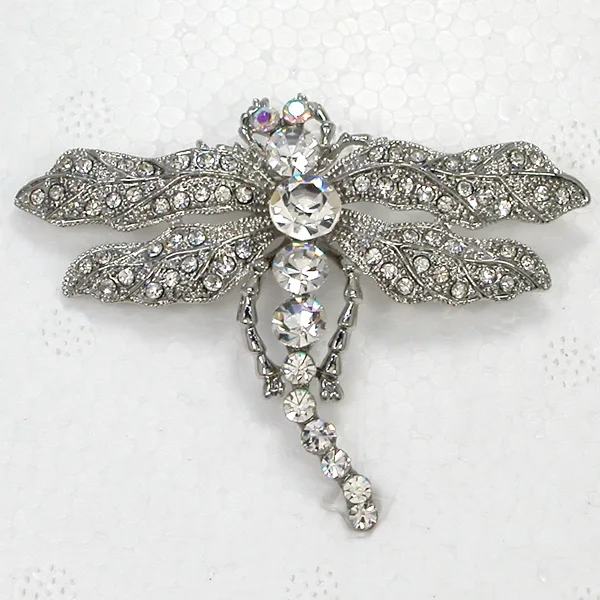 

Clear Rhinestone brooch Dragonfly Pin brooches C645 A