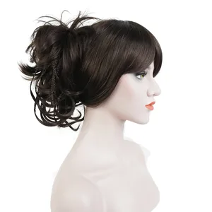 Парик с короткими косичками StrongBeauty, шиньон для создания прически, 15 цветов