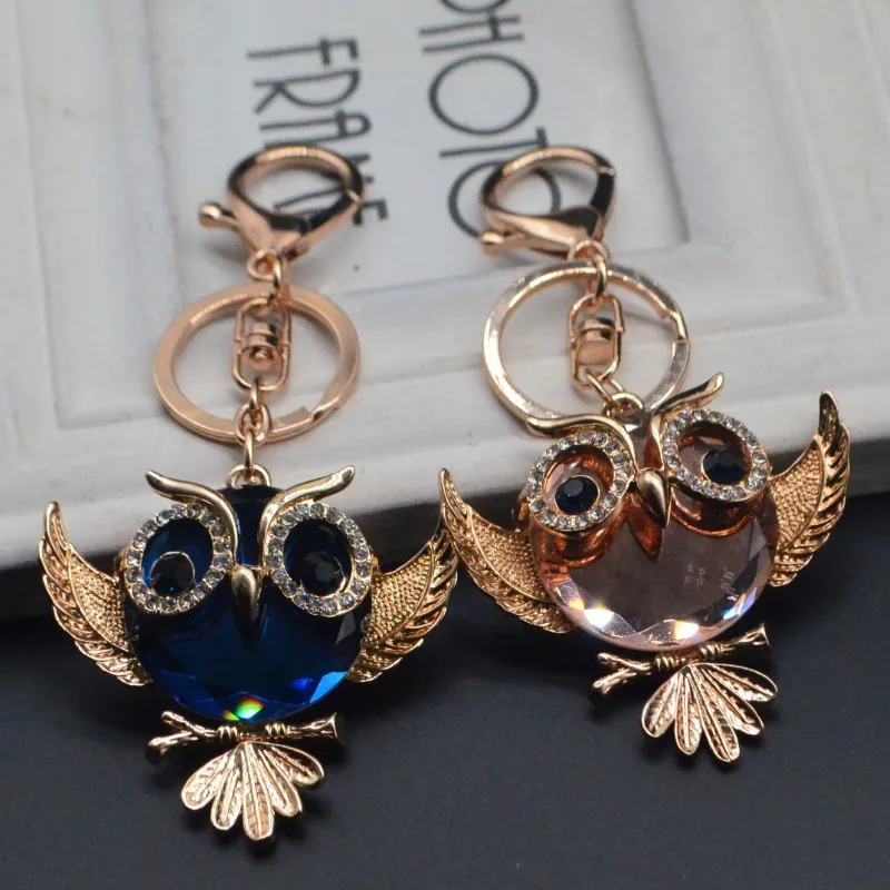 

Exquisite Lovely Keychain Vintage Owl Crystal Pendant Keyring Charms Bag Key Chains For Women Girl Jewelry